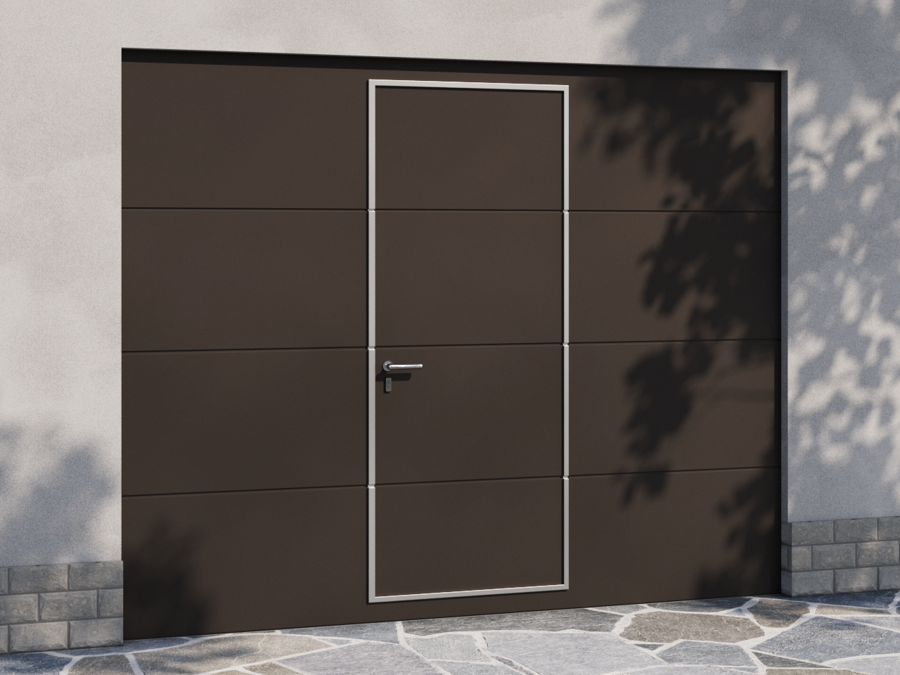 Ворота Alutech Prestige 2500×2125 мм с калиткой